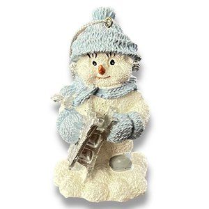 Snow Buddies Sleddin Vintage 3" Ornament By Encore #8527594212 Blue & White